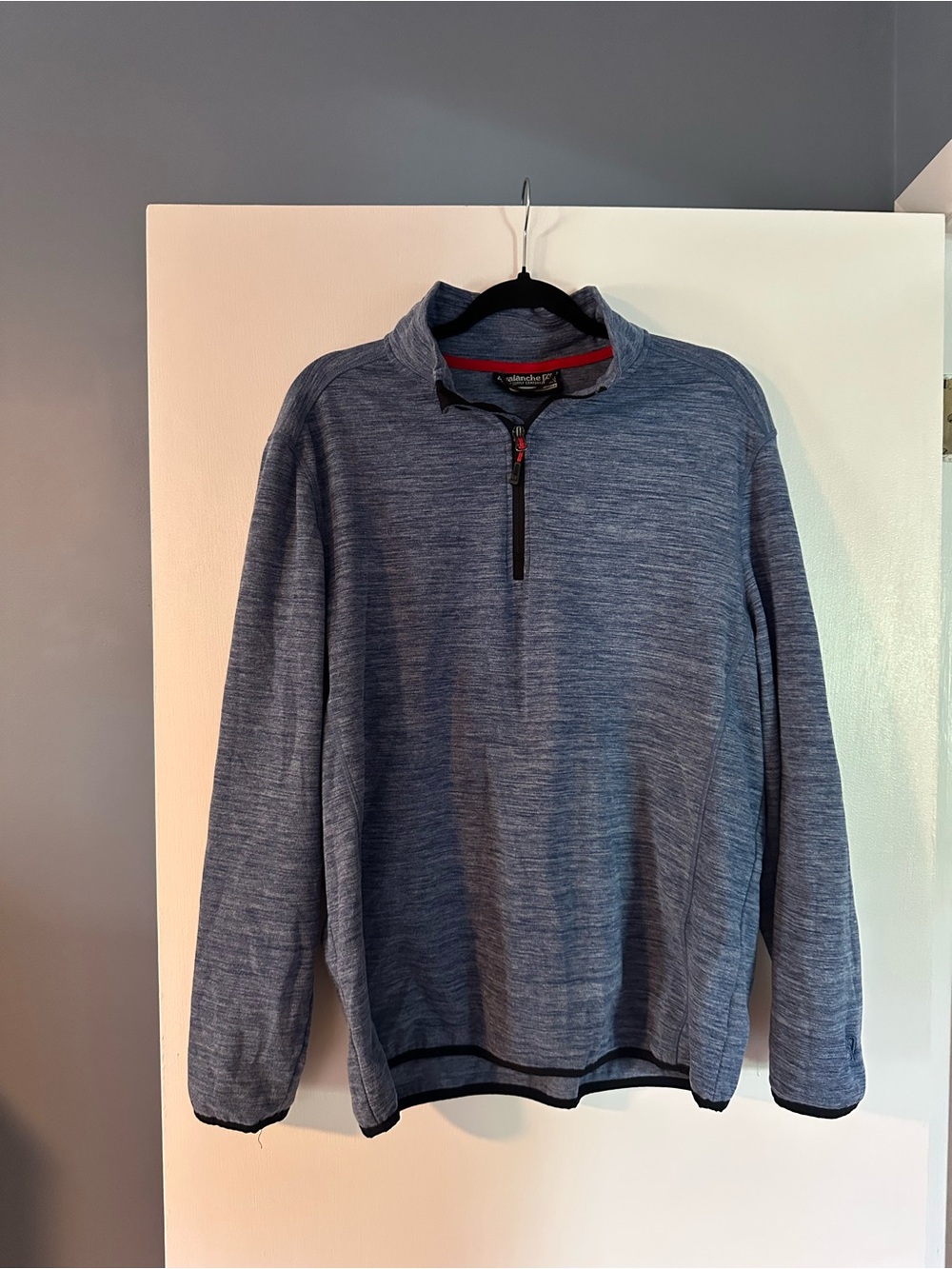 Avalanche Men's Heather Navy Zip-Up Sweater